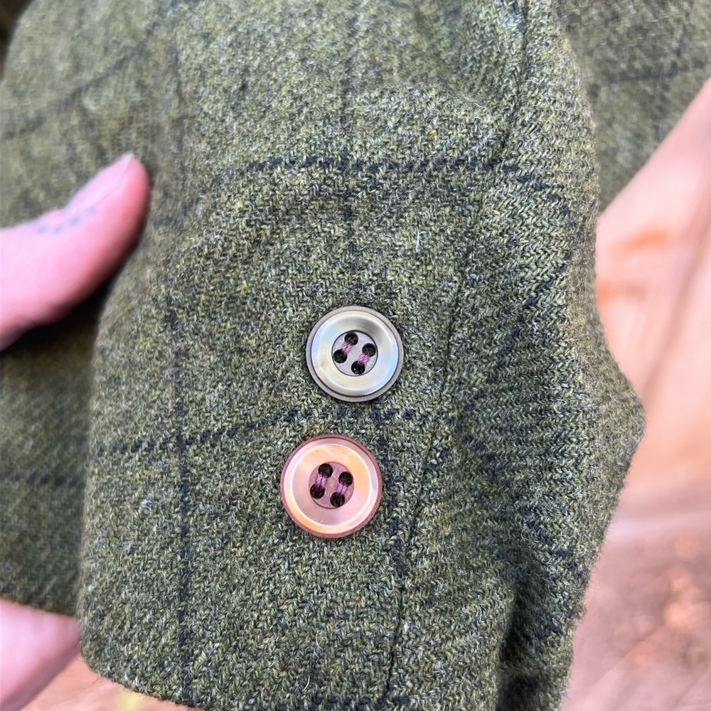 Pendleton Olive Checkered Wool Blazer - image 4